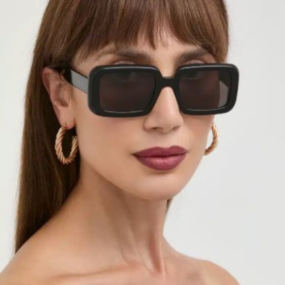 Saint Laurent SL534 SUNRISE 012 Sunglasses Havana Rectangle Frame, Brown Lenses - Picture 8 of 11